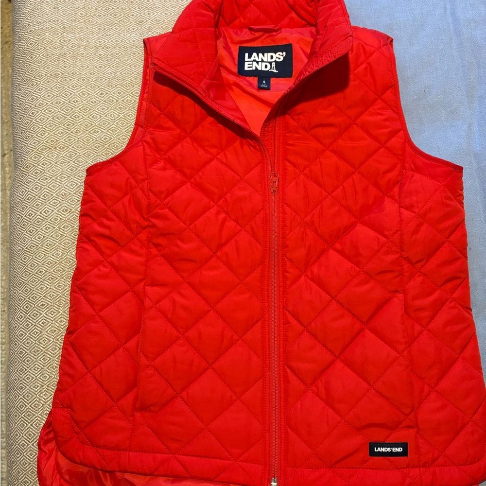 Lands' End Red Quilted Vest